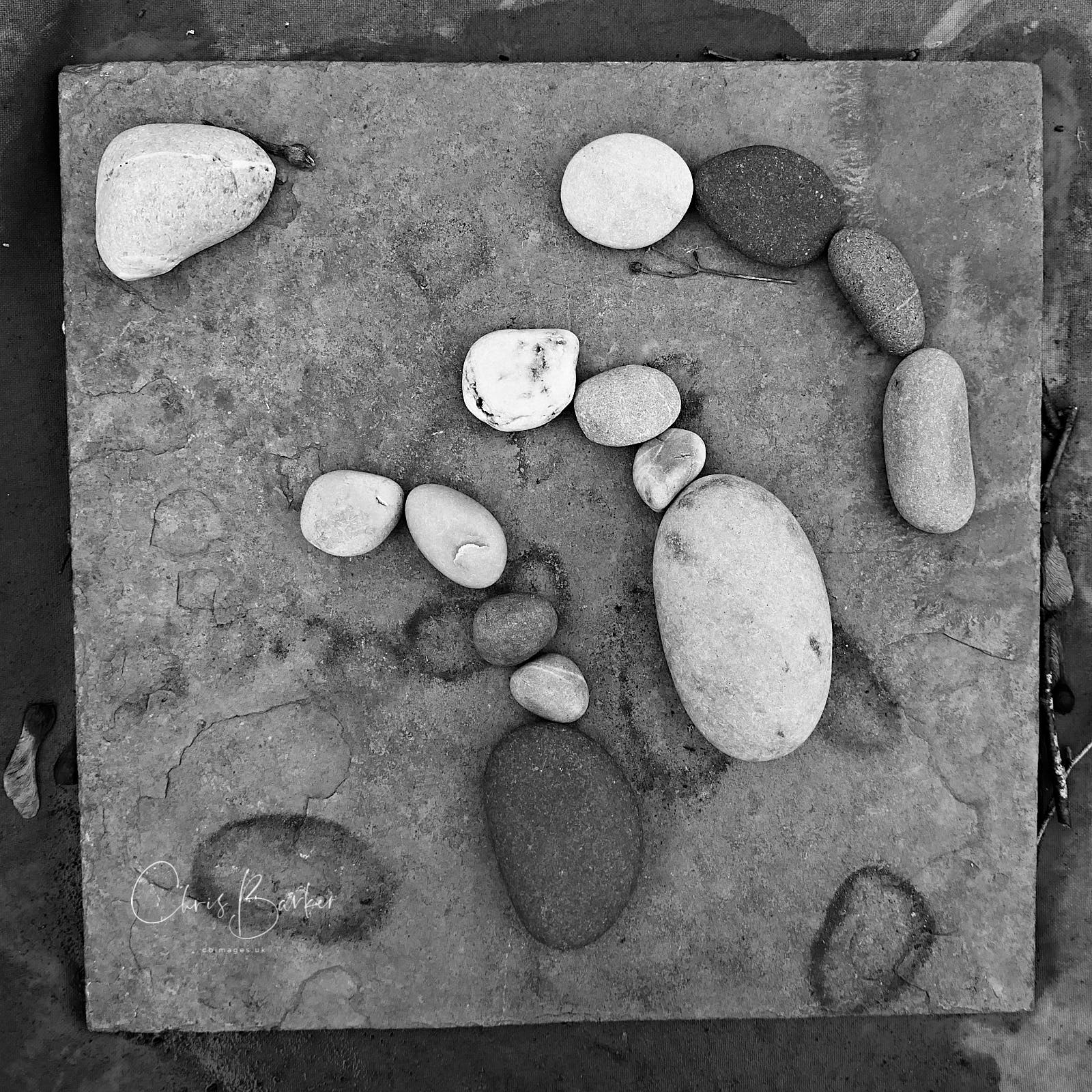 Pebbles on a tile