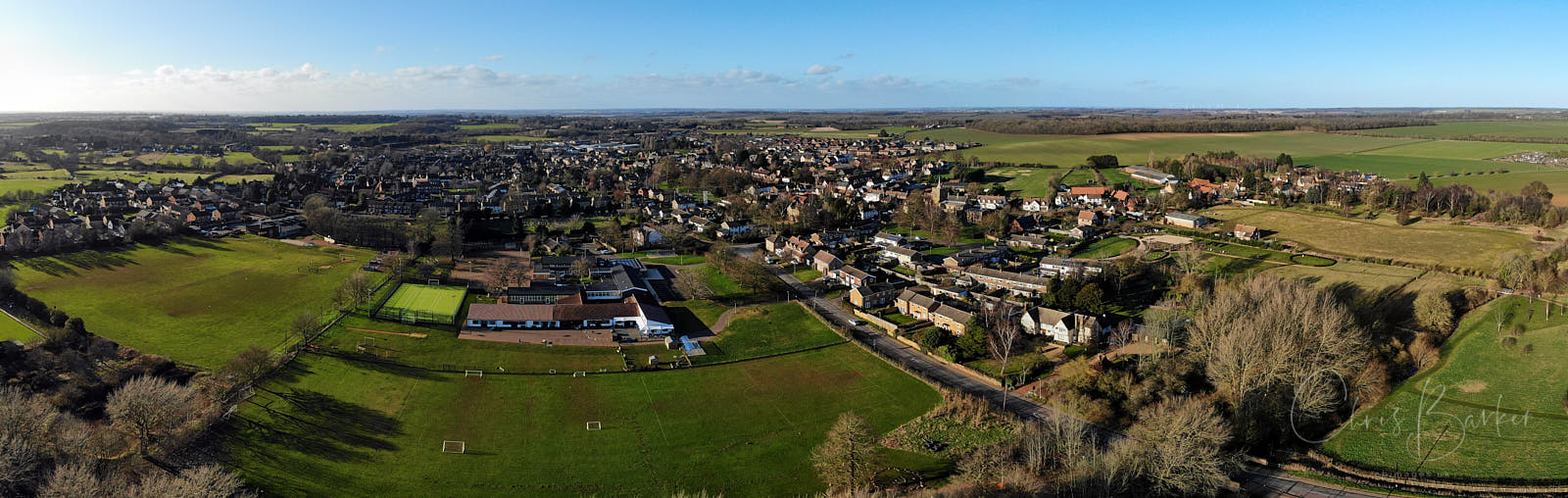 Panorama of village from the air